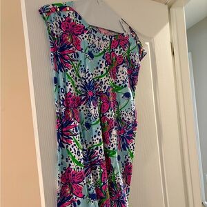 Lilly Pulitzer Vibrant Floral Dress with Green, Pink and Blue